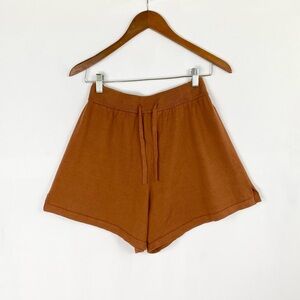 ALLFENIX Cotton Lounge Shorts Brown Drawstring Size Medium Pajama‎ Casual